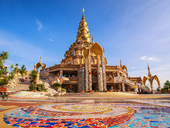 Thailand Wat Pha Sorn Kaew colorful mosaic tiles