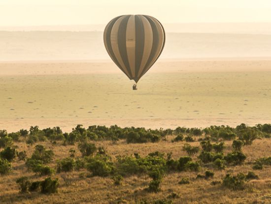 アフリカの大地を空から眺める感動体験☆マサイ・マラ国立保護区・気球フライト！＜早朝／送迎付き／朝食付／マサイマラ発＞