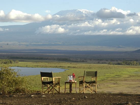 Sundowner Overlooking Mt. Kilimanjaro at Amboseli Serena