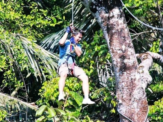 【クラビ発】ジップライン アドベンチャーツアー＜午前 or 午後／送迎付／英語ガイド＞