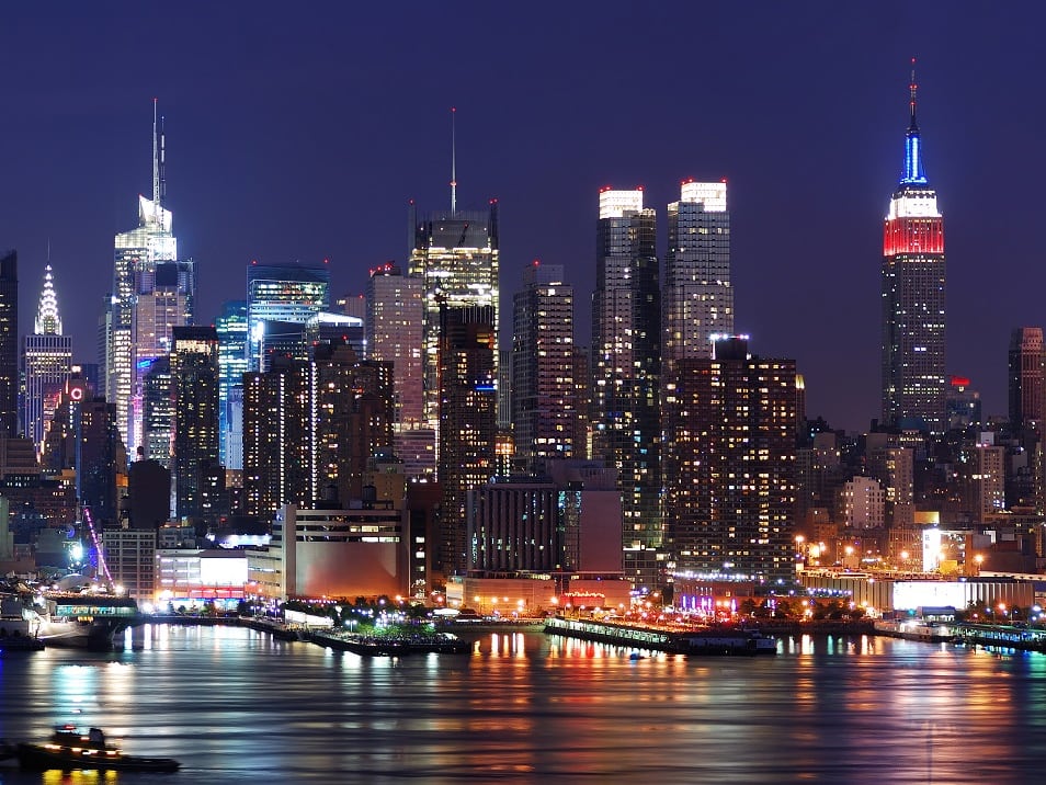 ニューヨークシティの特大高層ビル夜景パネル Whirledpies Com