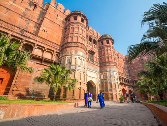 話題の0泊タージマハル！タイパ重視★空港往復送迎付きタージマハル日帰り観光ツアー＜日本語ガイド／入場料込み／インド料理の昼食付き＞