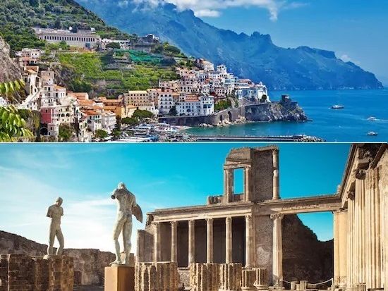 列車で行く 2大世界遺産アマルフィ＆ポンペイ 日帰り観光ツアー ＜貸切／ローマ発＞by Max Harvest