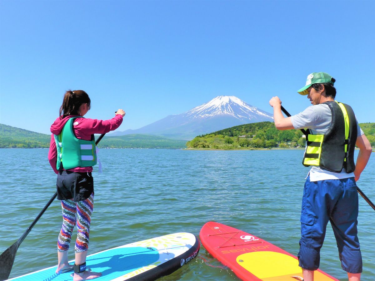 SUP11.0Ft 二層構造 スタンドアップ 1年保証付¥39800⏩36800 SUP（スタンドアップパドル）体験 水面が穏やかな富士五湖「山中湖」を