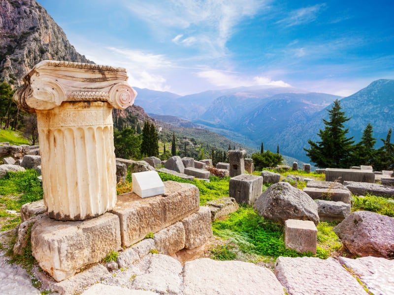 Greece, Delphi, Ancient Greek Column
