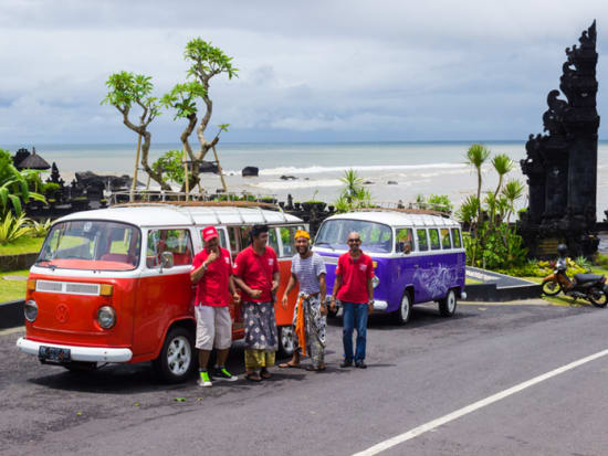 VW Kombi Bali on the road at Batu Ngaus