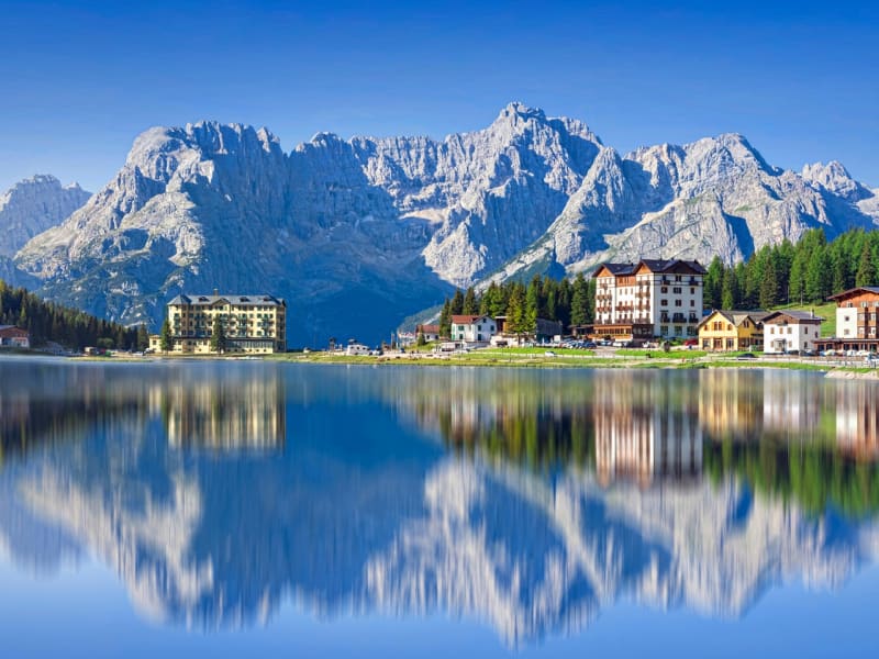 Misurina lake in Dolomites, Italy
