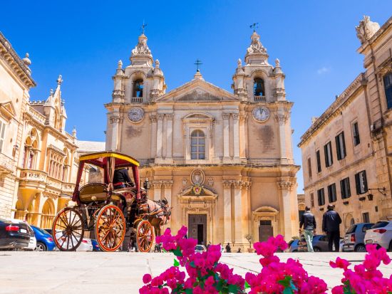 【プライベートツアー】静寂の都イムディーナと巨大モスタ教会＜午前／車＋日本人 or 英語ガイド貸切＞