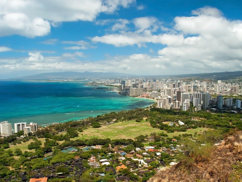 Hawaii_Waikiki_Beach_from_Diamod_Head_shutterstock_148825856