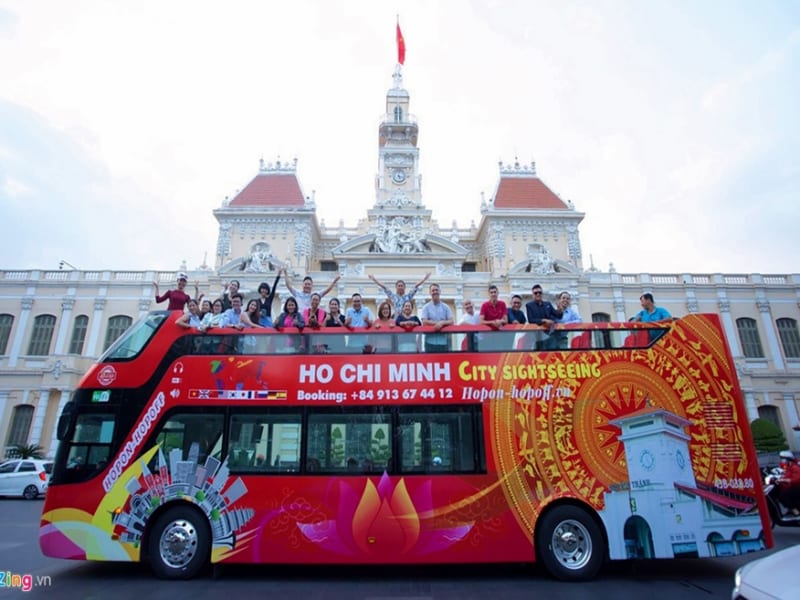 Vietnam, Ho CHi Minh city tour, open-top bus