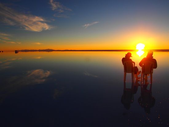 ウユニ雨季-夕日-3