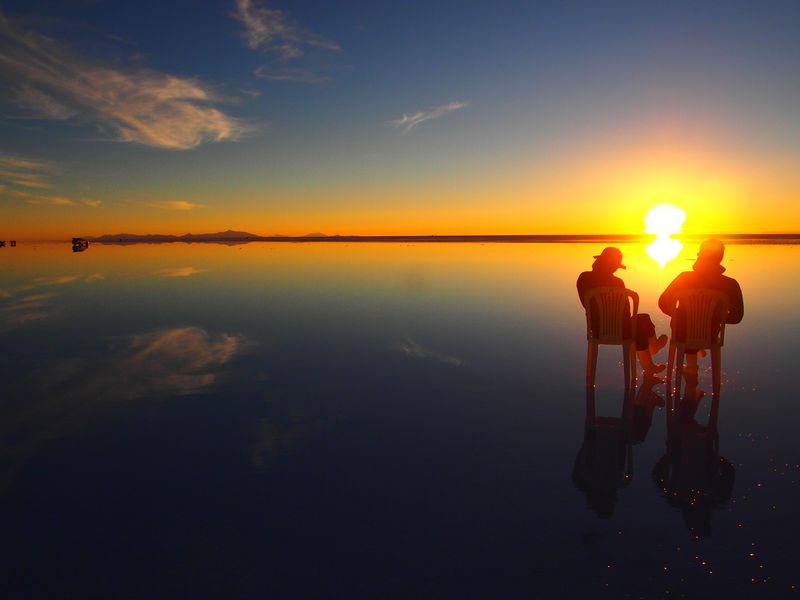 ウユニ雨季-夕日-3