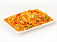 Fried curry crabmeat