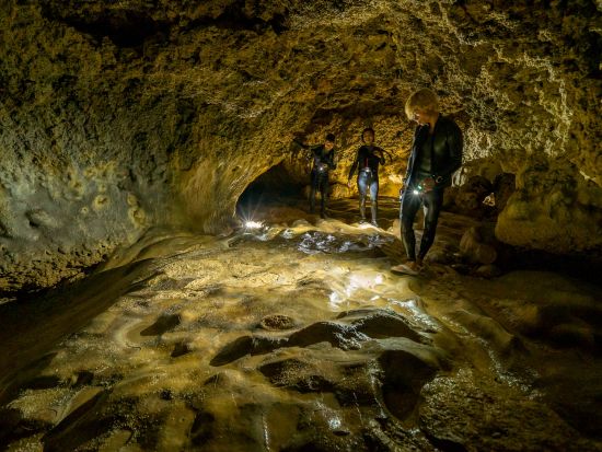 夜光虫＆星空ナイトシュノーケリング　夕陽を眺めて洞窟を探検！星空の下で輝く夜の海＜写真・動画撮影サービス・温水シャワー＆充実施設無料／恩納村＞ by 冒険島