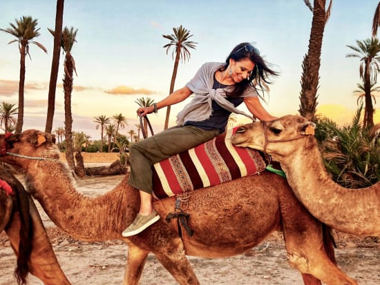 Camel ride, Woman, Morocco