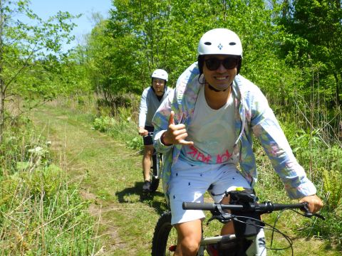 苫小牧 七条大滝ファットバイクツアー 太いタイヤでどんな道もへっちゃら！神秘的な七条大滝を目指して＜現地集合／支笏湖＞by オーシャンデイズ