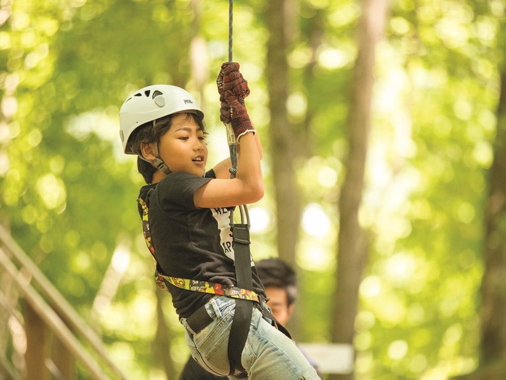 アスレチック「フォレストアドベンチャーこすげ」キャノピーコース