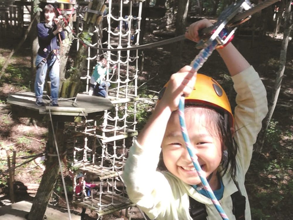アスレチック「フォレストアドベンチャーこすげ」キャノピーコース