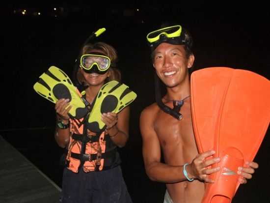 ナイトシュノーケリングツアー　幻想的な夜光虫の輝きを観察＆星空観賞　夜の海中世界を探索！＜火木土日／4～10月＞by プリシアリゾートヨロン