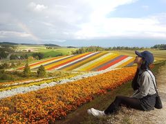 Girl and rainbow
