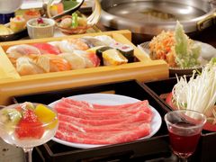 季の湯 雪月花 夕食 和牛しゃぶしゃぶと寿司・天婦羅イメージ