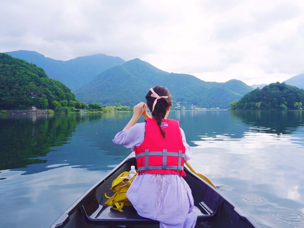 早朝カヌー体験 朝の富士山をバックに湖上散歩 写真サービス付き＜3歳