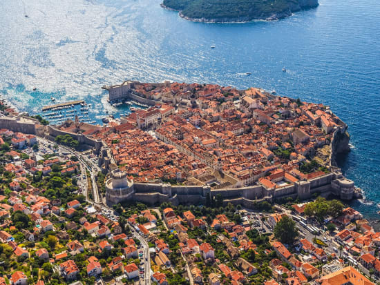 Croatia_Dubrovnik_old town from helicopter_shutterstock_114449125