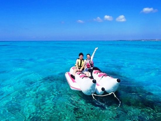 水納島ボートシュノーケリング ミシュラン一ツ星の島へ上陸＆フリータイム海水浴／マリンスポーツセットコースあり／GoPro写真・パラソル無料＜北部発／4〜10月＞