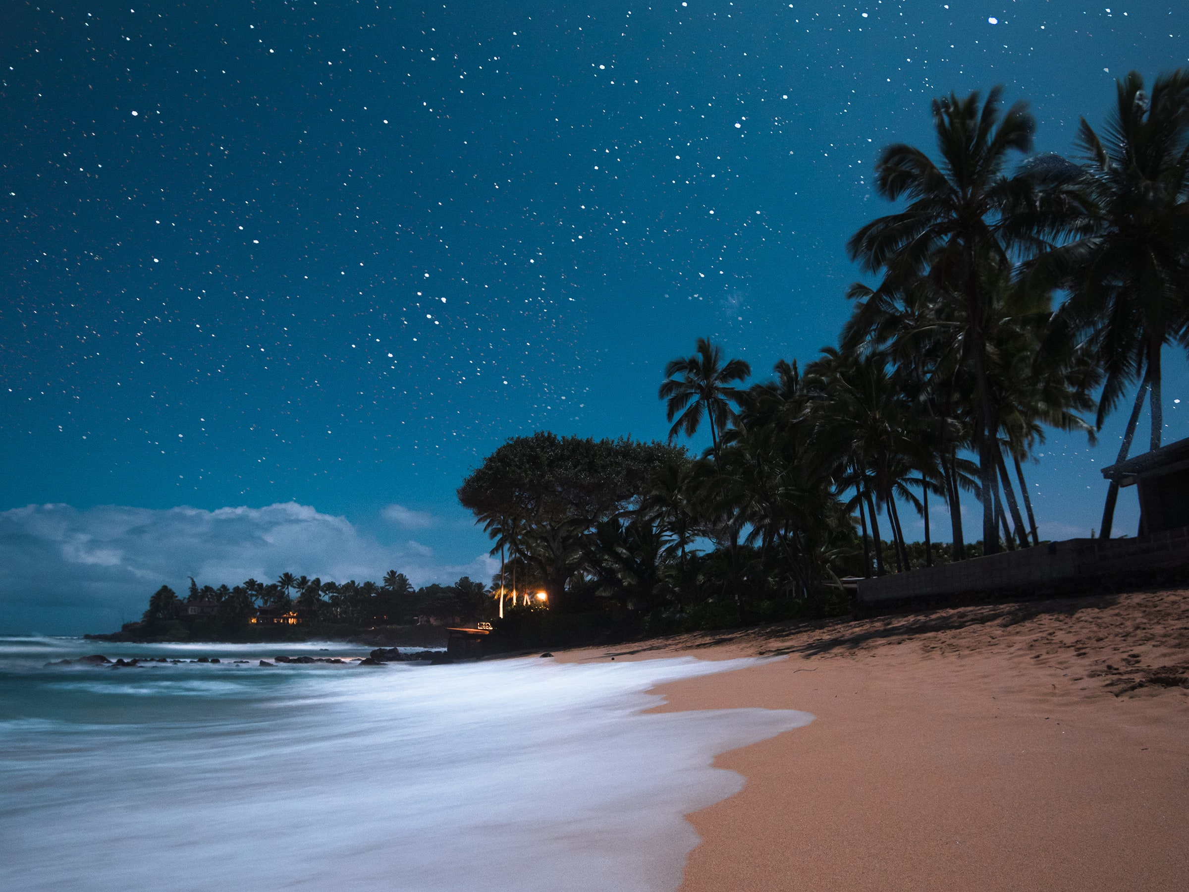 Honolulu Beach At Night