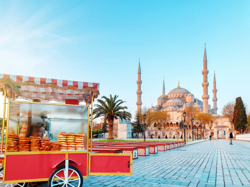 Turkey_Istanbul_Blue_Mosque_Food_Vendor_shutterstock_578304325