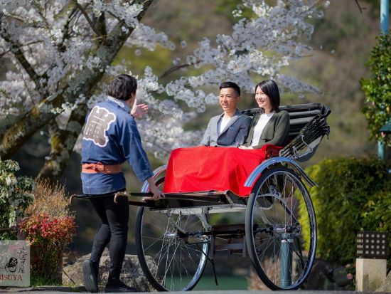 【人力車貸切ツアー／嵐山発】嵐山散策 10～120分 竹林の小径＋野宮神社＋二尊院＋渡月橋＆選べる5つの所要時間！愛犬連れOKプランあり＜ガイド付／えびす屋＞