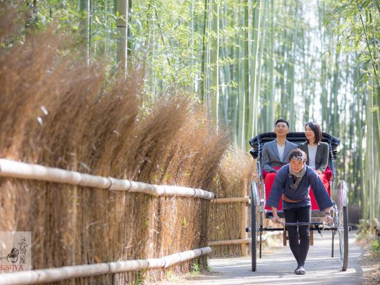 【人力車貸切ツアー／嵐山発】嵐山散策 10～120分 竹林の小径＋野宮神社＋二尊院＋渡月橋＆選べる5つの所要時間！愛犬連れOKプランあり＜ガイド付／えびす屋＞
