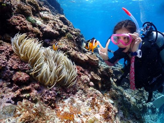 宮古島 青の洞窟シュノーケリング＋体験ダイビング マンツーマン制で安心！ビジャスリーフも楽しめちゃう！＜ボート／1ダイブ／シュノーケル2ポイント／伊良部島＞