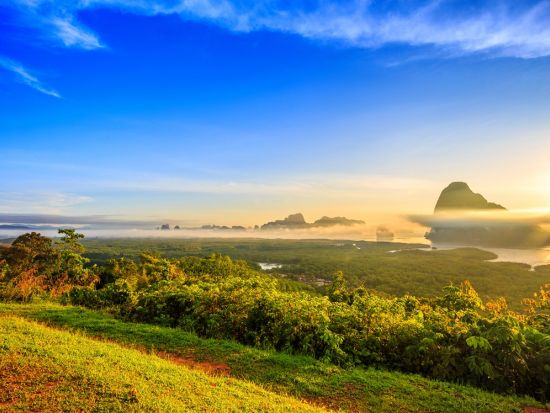 ロングテールボートで行くパンガー湾ツアー　シーカヌー体験＋洞窟探検＋水上村＋ジェームスボンド島上陸＜ホテル送迎／日本語ガイド／昼食＞