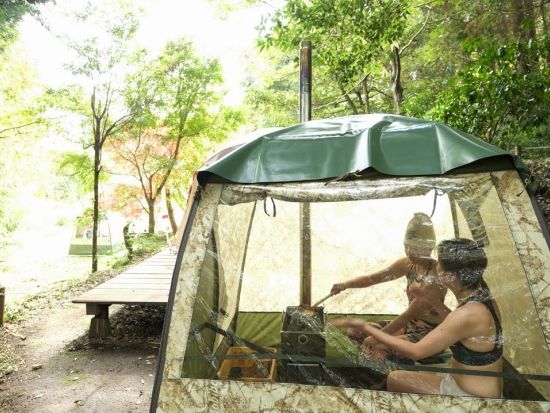 里山テントサウナ　大自然の中でととのう！話題のアウトドアサウナを富士山麗の川のほとりで体験＜午前・午後／富士宮市＞