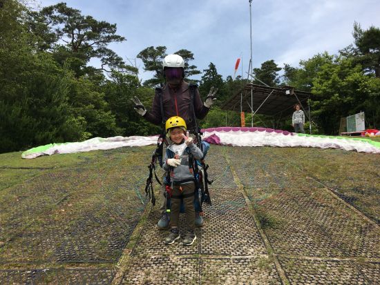 京都パラグライダー体験 高度470mタンデムコース 体験中の様子を撮影！京の空を空中散策＜送迎付／子供25㎏以上参加可／亀岡市＞