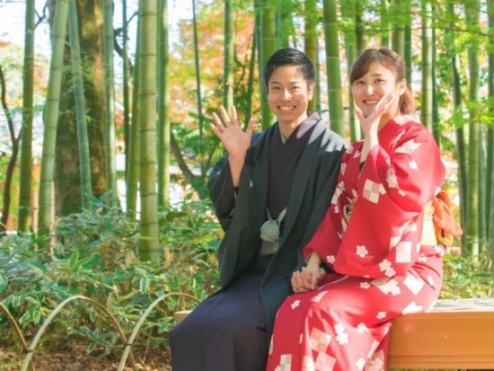 着物・浴衣着付け体験　約150着から好みの着物・浴衣を選べる　着付け後は修善寺温泉街をのんびり散策＜街ナビゆるり／伊豆市修善寺温泉＞