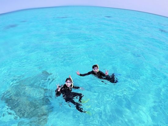 【八重干瀬】シュノーケリングドローン撮影Gpro12無料 初心者の方に人気！3つのポイントで楽しめる＜午前・午後／3月～11月催行／宮古島＞