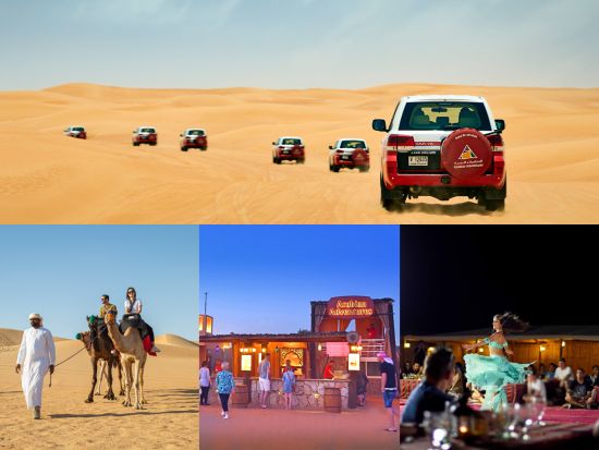 【混載】決定版！デザートサファリ　動物保護区砂丘ドライブ＋ディナー＋ショー＜午後発／往復送迎付／専用デラックスキャンプ／BBQディナー付／飲み放題／ドバイ発＞