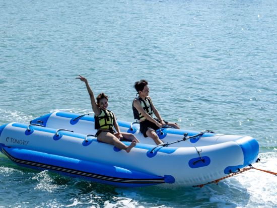 青の洞窟 体験ダイビング+バナナボート　ツアー中のお写真プレゼント！お魚へエサあげ体験付＜ボート／ガイド貸切／恩納村ショップ集合＞