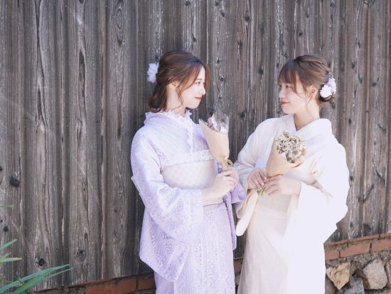 着物レンタル プレミアムレース着物プラン SNSで人気急上昇中のトレンドスタイルで古都巡り＜京都四条店＞ by 京あるき