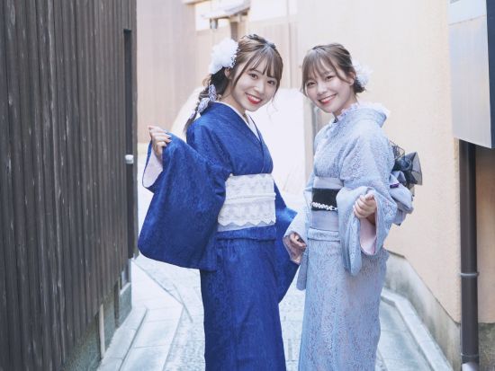 着物レンタル プレミアムレース着物プラン SNSで人気急上昇中のトレンドスタイルで古都巡り＜京都四条店＞ by 京あるき