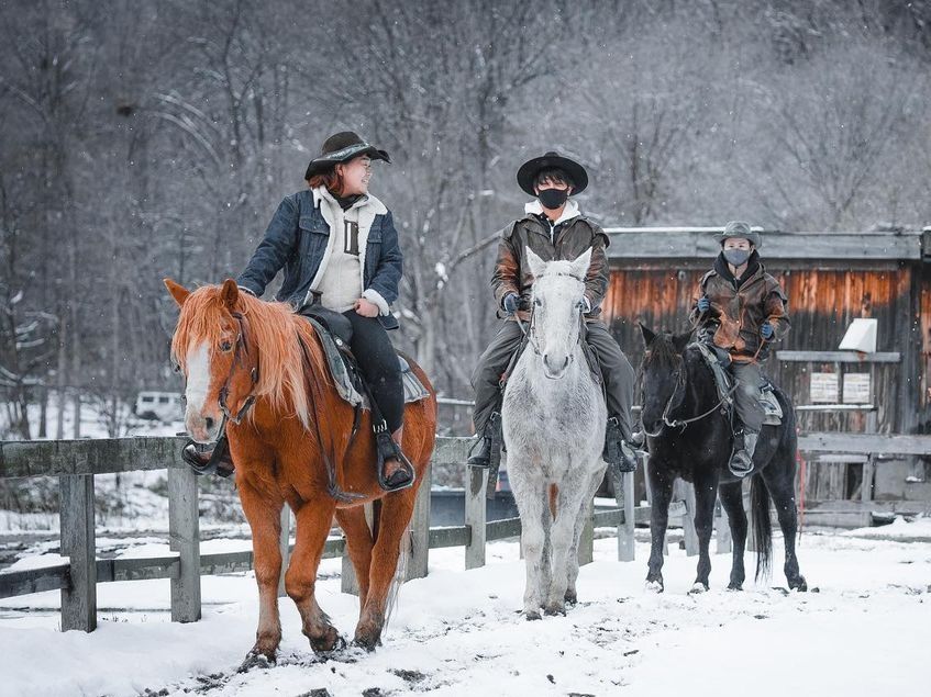 乗馬体験 八剣山の麓で本格ウェスタンスタイル！場外トレッキングも