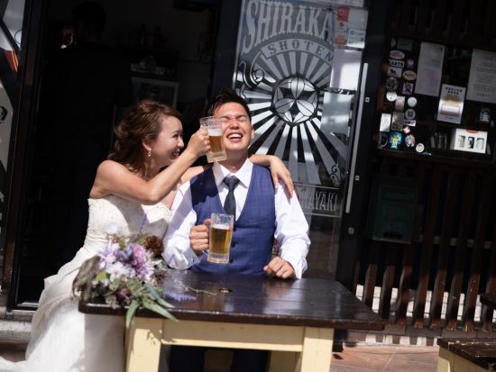 ウェディングフォト　ご希望のロケーションで撮影するオーダーメイドプラン！＜撮影データ・衣装・メイク・小物付き／北谷町＞