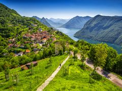 Switzerland_Ticino_Lugano_ Lugano lake and Monte San Salvatore from Monte Bre_shutterstock_634667834