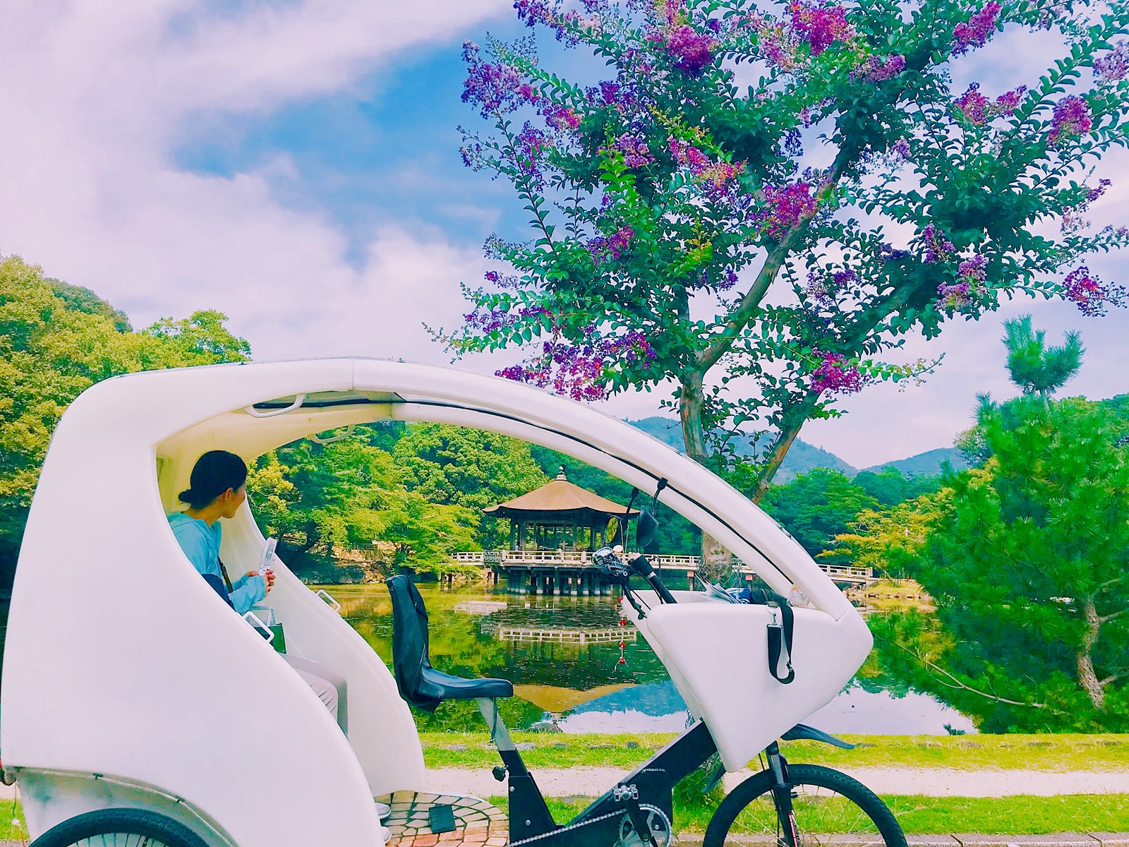 フランス生まれのおしゃれな「三輪車シクロポリタン」で行く奈良のフォトジェニックスポット巡り 最高の思い出写真を撮りに行こう！＜ガイド付き／奈良