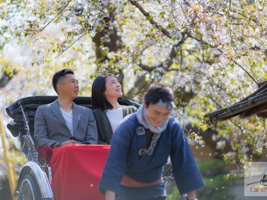 【人力車貸切ツアー／嵐山発】嵐山散策 10～120分 竹林の小径＋野宮神社＋二尊院＋渡月橋＆選べる5つの所要時間！愛犬連れOKプランあり＜ガイド付／えびす屋＞