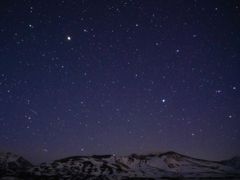十勝岳と星空