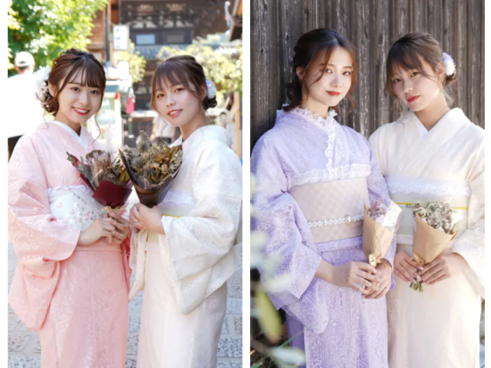 着物レンタル プレミアムレース着物プラン SNSで人気急上昇中のトレンドスタイルで古都巡り＜京都四条店＞ by 京あるき