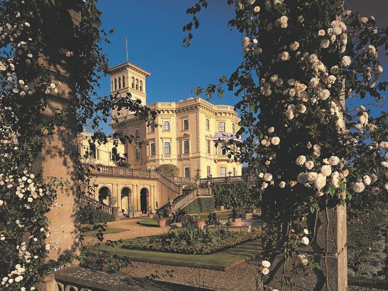 Osborne House through rose arch